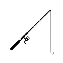 Fishing Rod and Hook: A classic fishing rod silhouette with a hook ready, evokes the anticipation of the perfect catch, set against a serene scene.