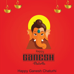 Ganesh Chaturthi festival of India,Happy Ganesh Chaturthi Festival Background Design with Creative Lord Ganesha Illustration