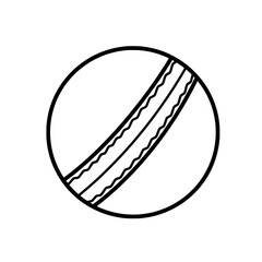 Cricket Ball Icon: A clean, graphic illustration of a cricket ball, ready for action, defined by precise lines.