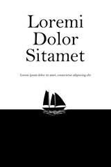 poster sailing boat on the sea