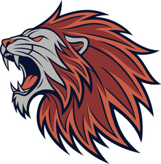 Lion head mascot angry roar vector icon
