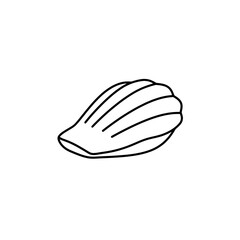 Simple Madeleine: The perfect line art of the quintessential French madeleine cookie. A delightful representation of this classic dessert.