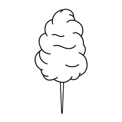 Cotton Candy Delight: A whimsical illustration of fluffy cotton candy on a stick, evoking sweet memories of childhood joy.
