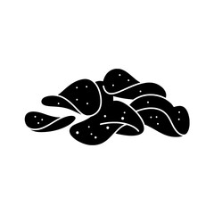 Potato Chips Icon: A simple, yet delicious-looking icon of potato chips, perfect for menus, packaging, or app design.