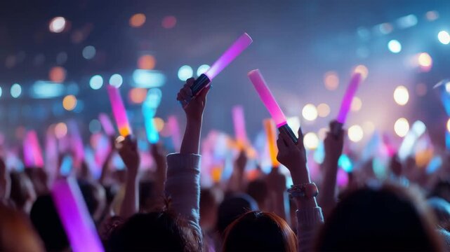 ライブ会場の熱気&mdash;光るペンライトの群れ