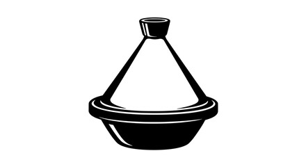 Moroccan Cooking Pot: A classic, stylized illustration showcasing the iconic shape of a Moroccan tagine pot, a symbol of flavorful cooking and cultural tradition.