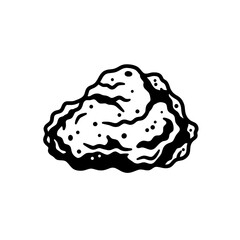 The Stone Illustration: A minimalistic stone illustration, perfect for adding a touch of organic texture to any project. The solid black outline emphasizes the raw, natural form of the stone.