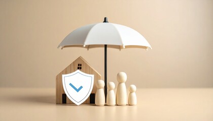 Umbrella and Shield protect, Security protection and health insurance. The concept .