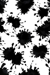 Black ink splatter pattern background design for wallpaper or fabric seamless texture abstract art 100