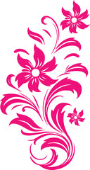 Elegant Floral Vector Design, Abstract Floral Illustration, Botanical Vector Art, Floral Vector Elements Set, Decorative Floral Pattern