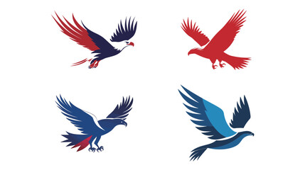 Fototapeta premium A striking silhouette of an eagle in mid-flight with wings fully spread, symbolizing power, freedom, and vision—perfect for patriotic themes, nature-inspired designs, strength concepts,