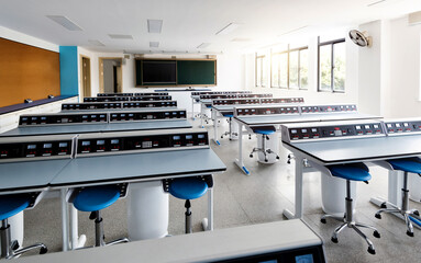 The electrical laboratory of the school