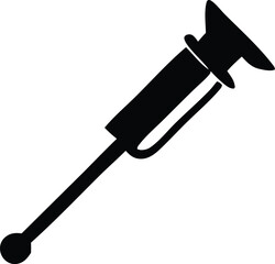 Stylized Black Silhouette of an Enema Syringe Medical Tool for Cleansing Healthcare or Medical Illustration Purposes Set Against a Clean White Background Simple Design
