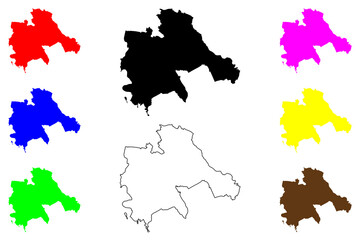 Ageo city (Japan, Nihon-koku or Nippon-koku, Kanto region) map vector illustration, scribble sketch Ageo-shi map