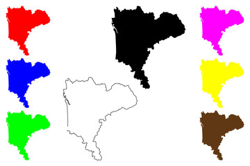 Akita city (Japan, Nihon-koku or Nippon-koku, Tohoku region) map vector illustration, scribble sketch Akita-shi map