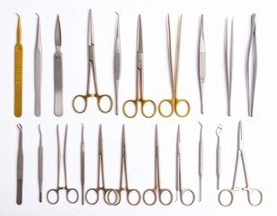 Surgerical tools in white background