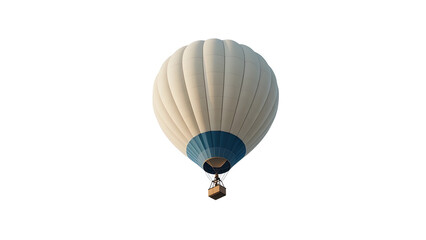 Obraz premium Stock photo of a hot air balloon flying high against a white background for travel and adventure needs on transparent background