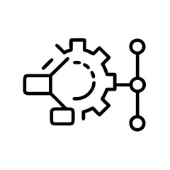 Obraz premium Gear icon representing automation and process flow in technology 