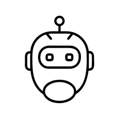Fototapeta premium Cartoon robot head illustration with antenna and facial features 