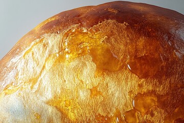 Golden world map resin art, a captivating blend of amber and gold, creating a unique textured surface.