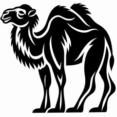 Fototapeta premium Majestic Camel Silhouette Desert Animal Vector Illustration