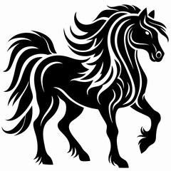 Fototapeta premium Majestic Black Stallion A Regal Horse Illustration
