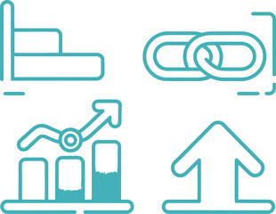 Obraz premium A light blue background with four icons representing growth and connection themes