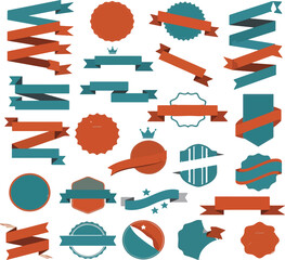Vintage Ribbon and Badge Vector Collection for Labels