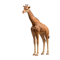 Naklejka premium 3d giraffe drawing numbers on giant chalkboard isolated on white background