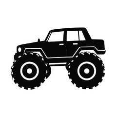 Obraz premium Monster truck silhouette vector , Black Monster truck silhouette 