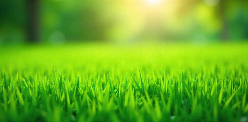 Fototapeta premium Lush Green Grass Field Perfect SpringSummer Background Image, High-Resolution Texture for Posters & Prints, Calming Meadow Scene, Natural Light