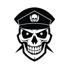 pirate skull head icon isolated on white background