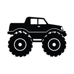 Monster truck silhouette vector , Black Monster truck silhouette 
