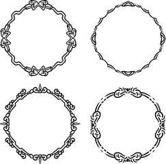 round decorative frame element design with distinctive carvings