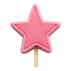 Fototapeta premium Pink Star-Shaped Popsicle on a Stick
