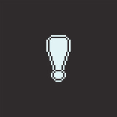 this is exclamation mark icon in pixel art with white color with black background this item good for presentations,stickers, icons, t shirt design,game asset,logo and your project.