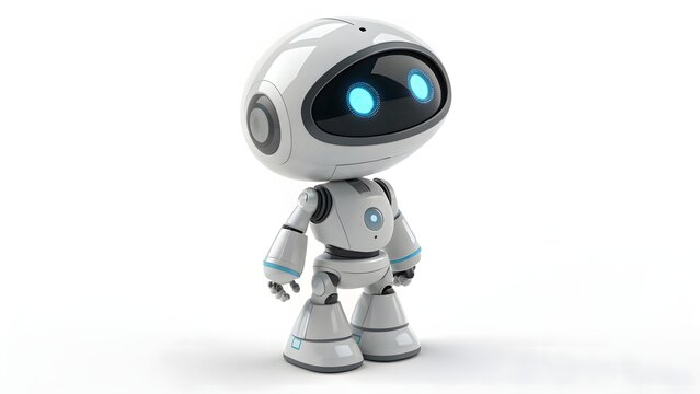 Cute robot ai technology artificial intelligence machine learning automation futuristic design toy bot on transparent background