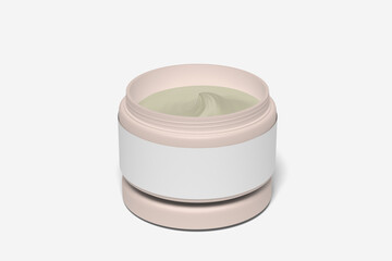 Cosmetic Jar Mockup on White Background