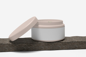 Cosmetic Jar Mockup on White Background