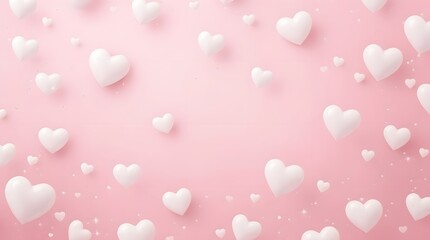 Pink Heart Confetti Background
