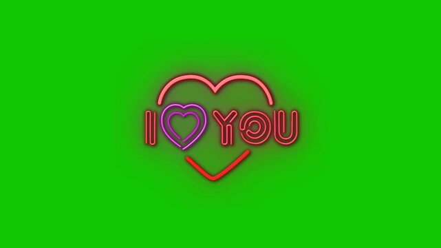 love on green screen