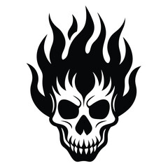 skull in flames