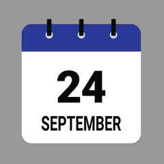 SEPTEMBER-24- Daily Calendar Icon - White Background