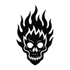 skull with flames