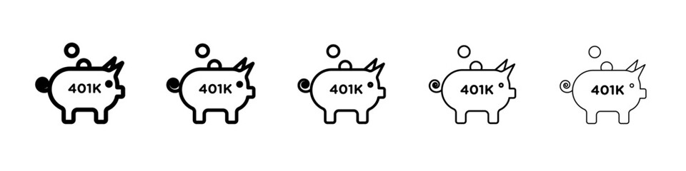 401k retirement savings icon vector outline symbol or illustration