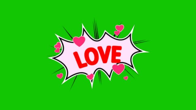 love animation on green screen