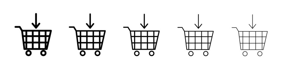 add to cart icon vector outline symbol or illustration
