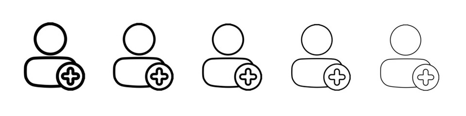 add user icon vector outline symbol or illustration