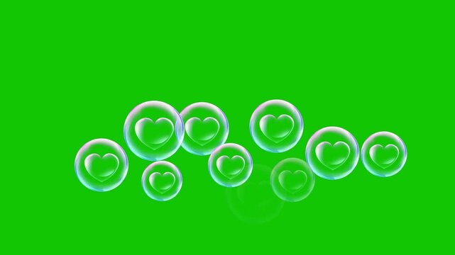 love animation on chroma key