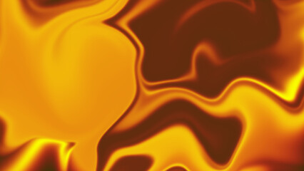 Soft flowing golden-orange abstract waves and flame patterns create a silky texture for a...